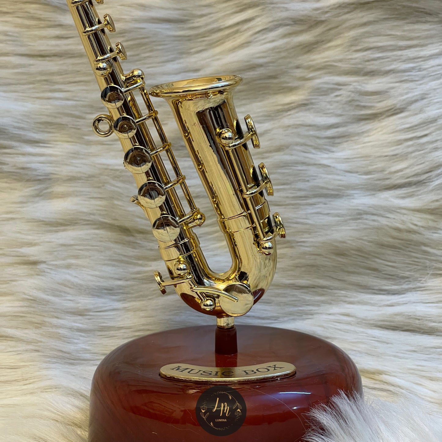 Golden Harmony Saxophone Music Box