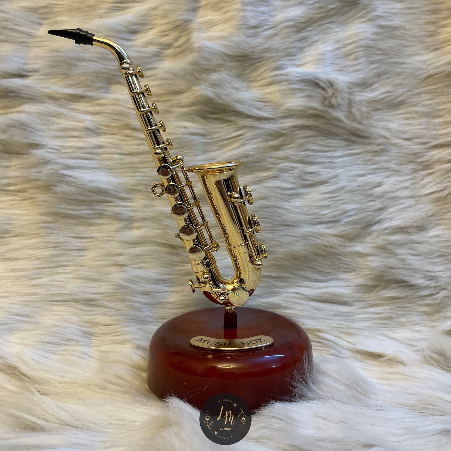 Golden Harmony Saxophone Music Box