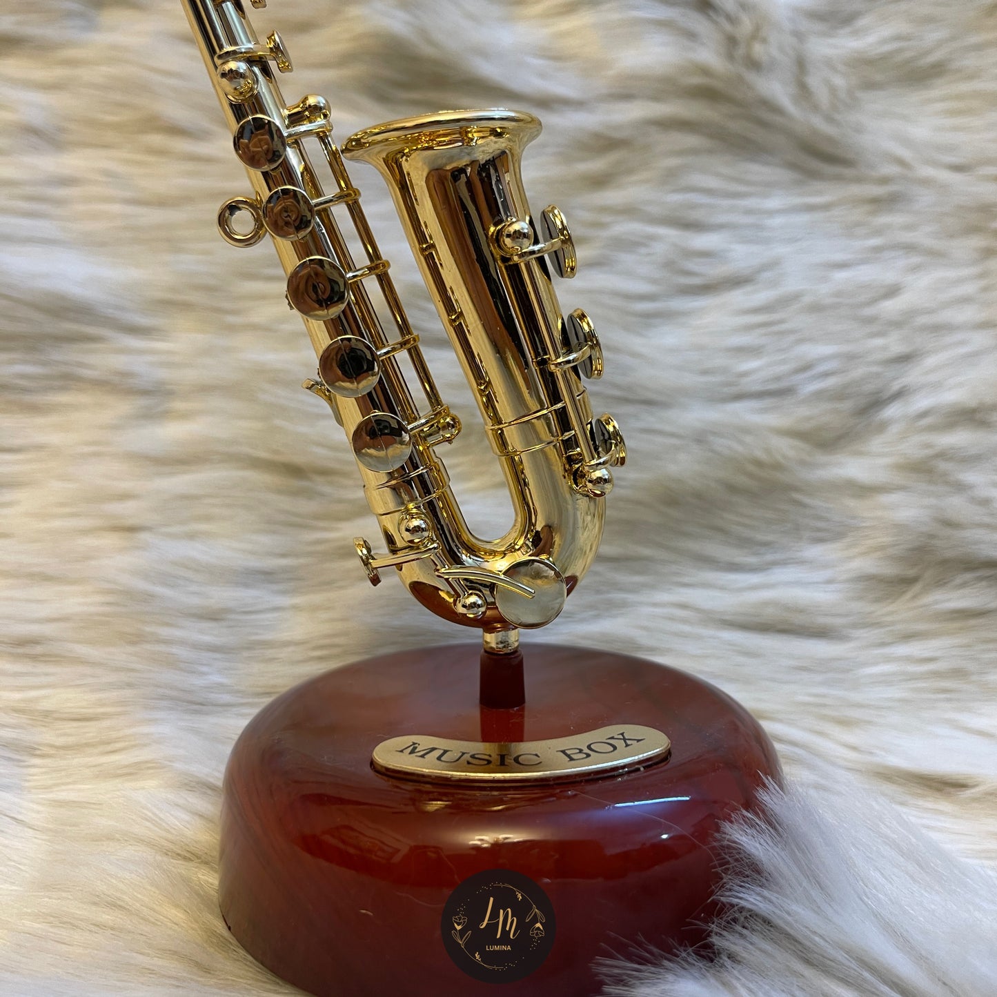 Golden Harmony Saxophone Music Box