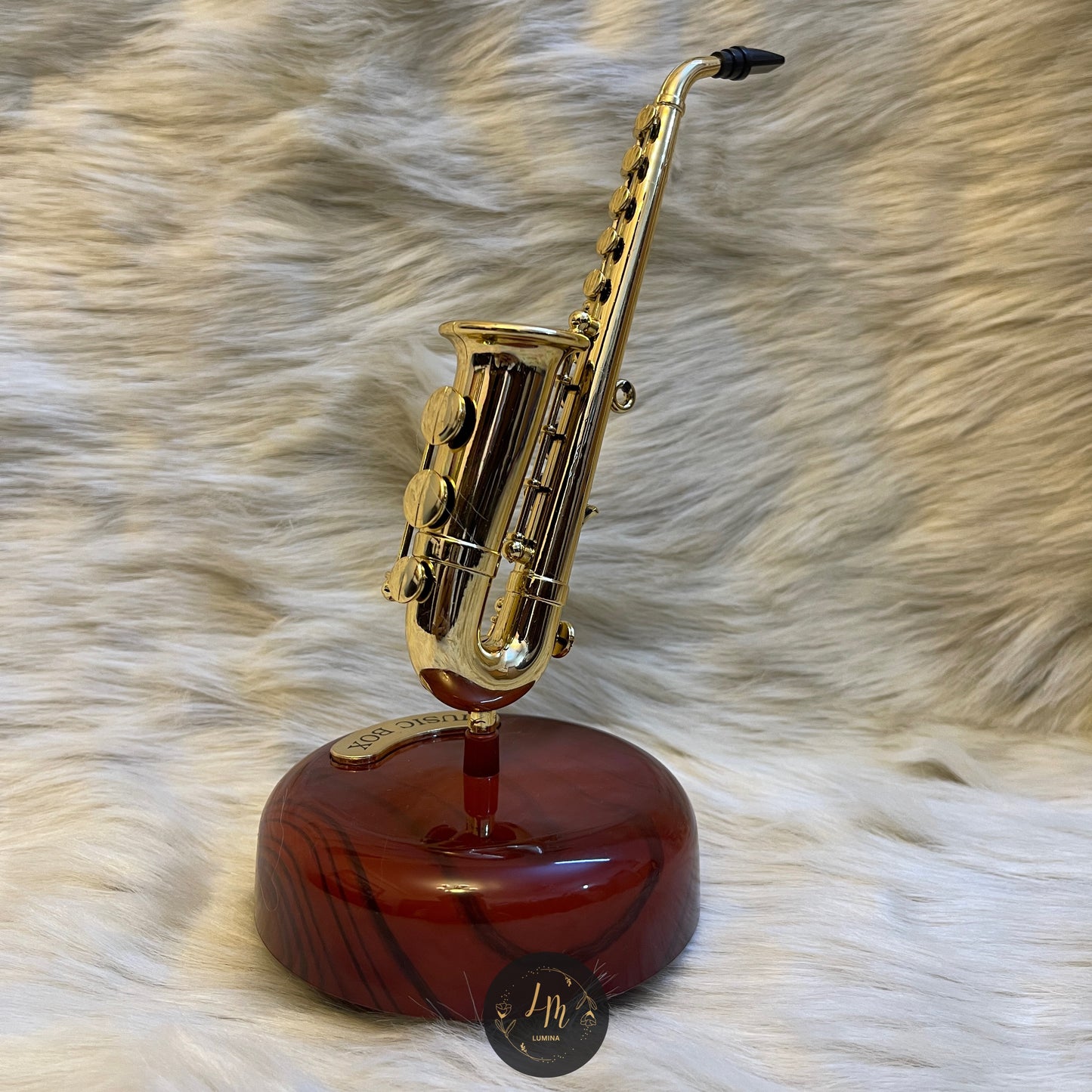 Golden Harmony Saxophone Music Box