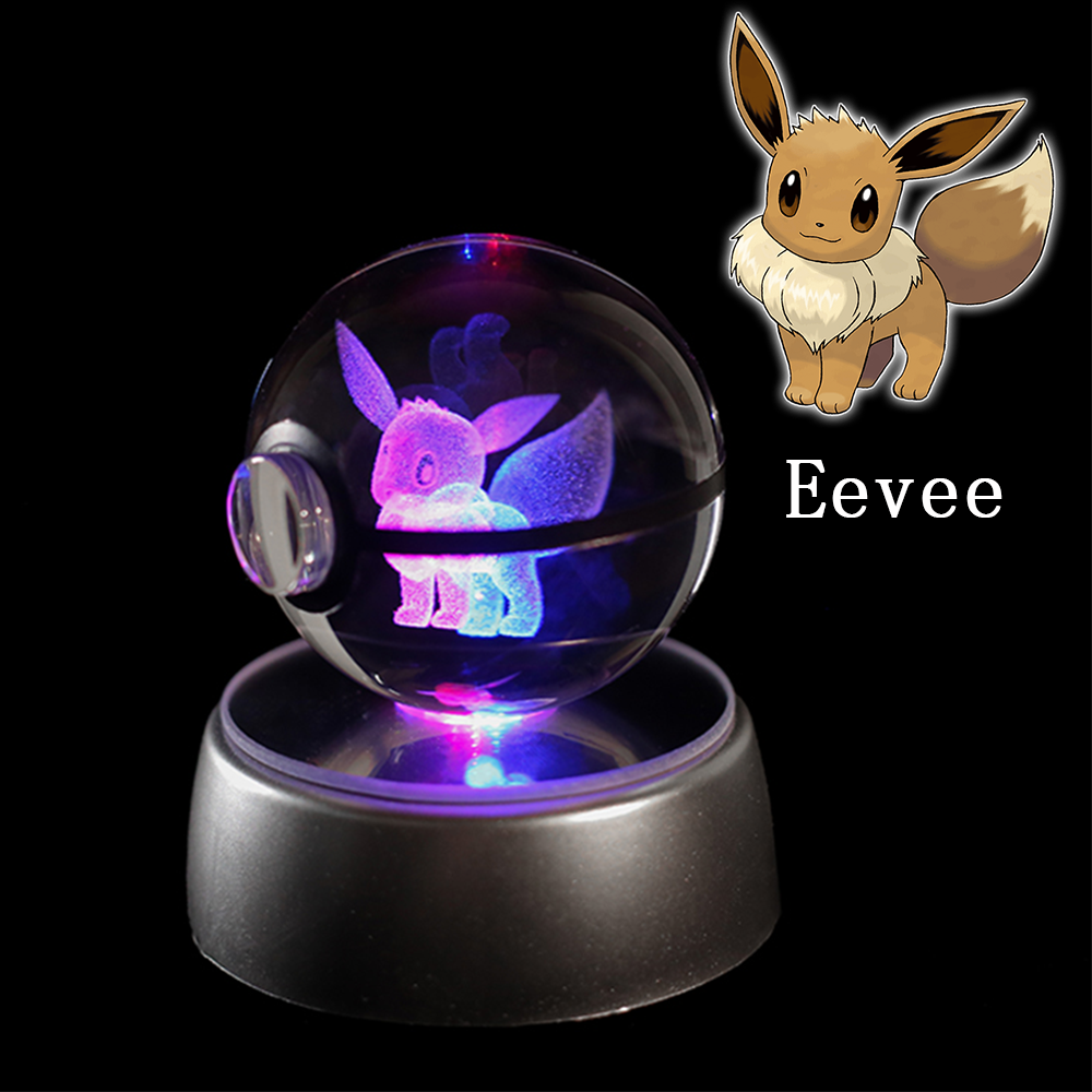 Crystal PokeBall with RGB Base and giftbox