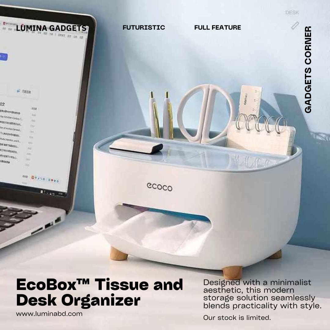 Lumina Eco Box™ – Smart Tissue & Desk Organizer