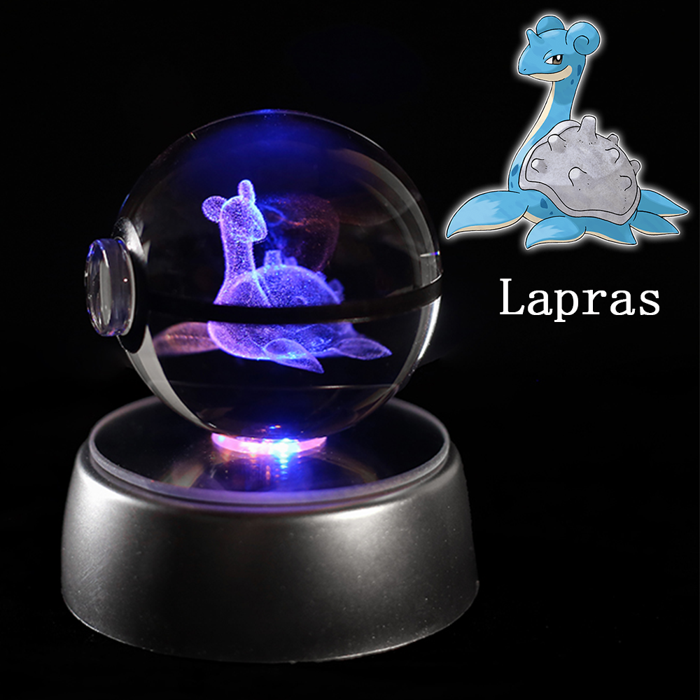 Crystal PokeBall with RGB Base and giftbox